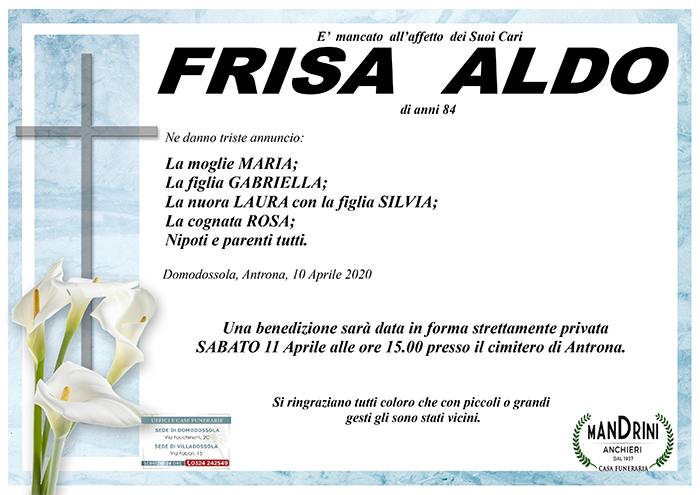 funebre FRISA ALDO