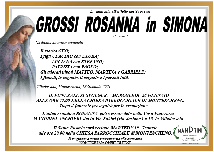 funebre GROSSI ROSANNA
