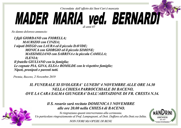 funebre MADER MARIA