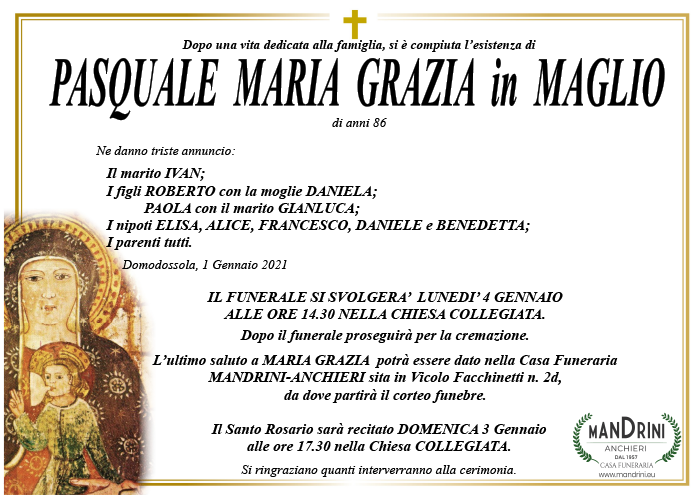 funebre PASQUALE MARIA GRAZIA