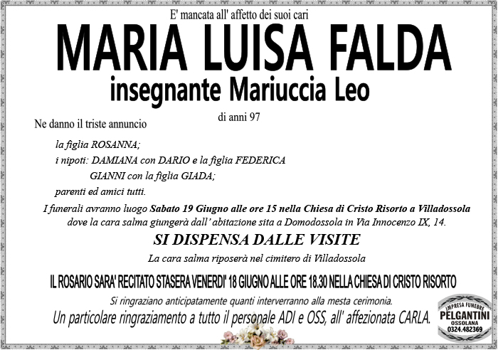 mariuccia FALDA